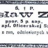 Nekrolog ppor. Zielińskiego.